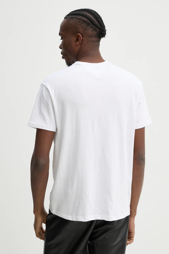 Odzież Tommy Jeans T-shirt bawełniany DM0DM21110 biały