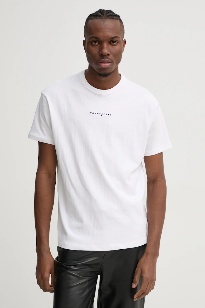 T-shirt bawełniany Tommy Jeans DM0DM21110 biały