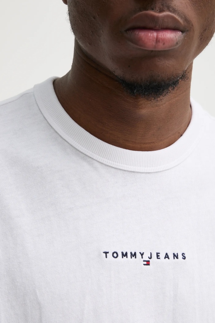 T-shirt bawełniany Tommy Jeans biały DM0DM21110