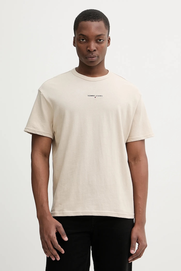Tommy Jeans t-shirt in cotone beige DM0DM21110
