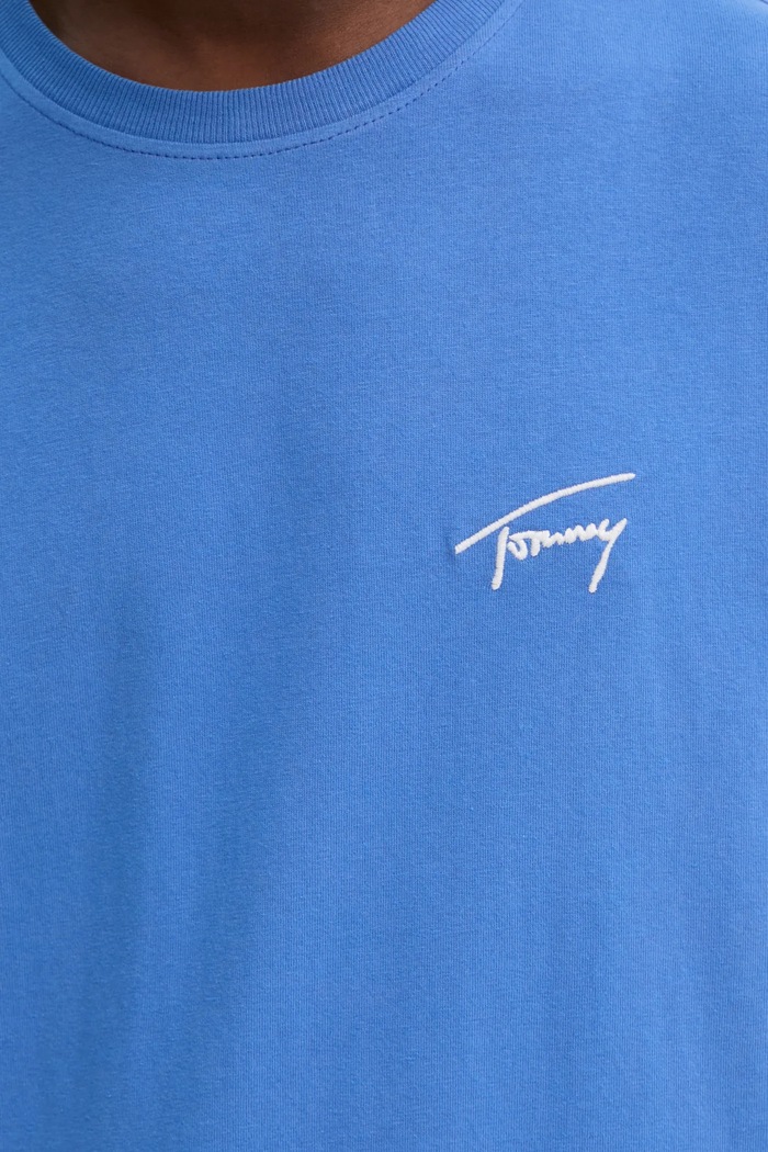 Pamučna majica Tommy Jeans DM0DM21140 ljubičasta