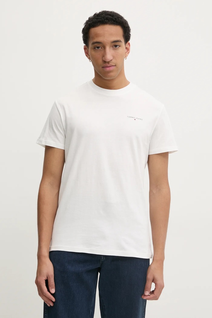 Βαμβακερό μπλουζάκι Tommy Jeans Tommy Jeans DM0DM21188 μπεζ
