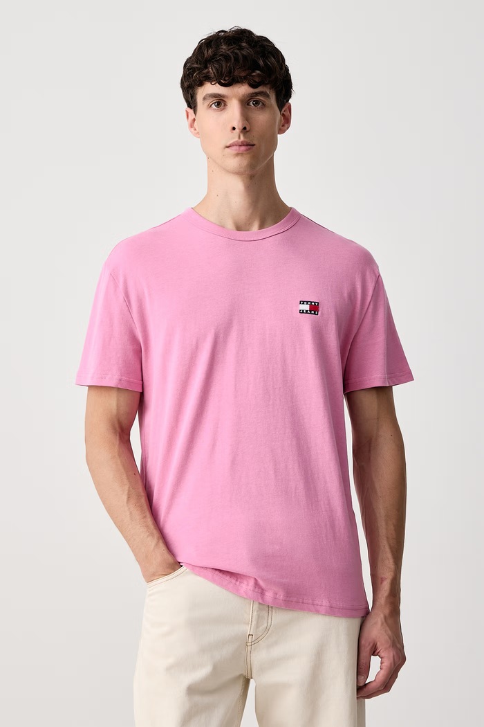 Tommy Jeans Majica muška pamučna roza DM0DM20322