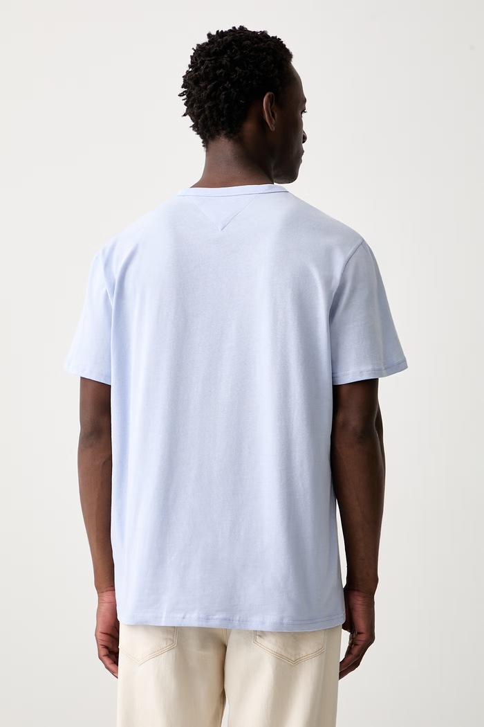 Odzież Tommy Jeans T-shirt męski bawełniany DM0DM20322 niebieski