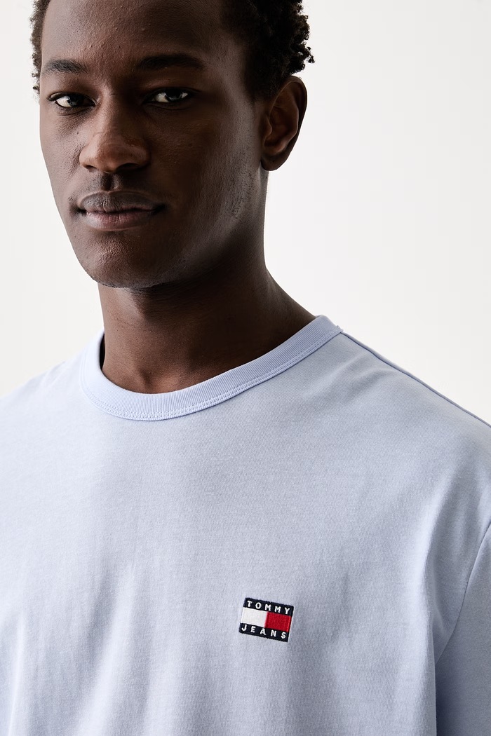 Tommy Jeans T-shirt męski bawełniany niebieski DM0DM20322