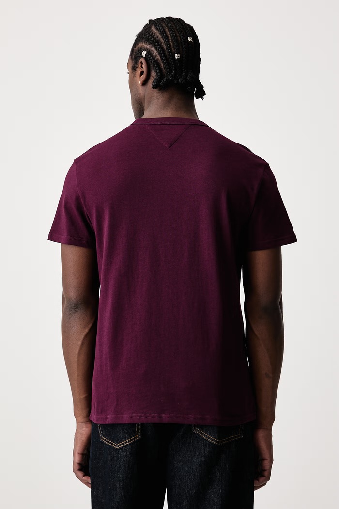 Odzież Tommy Jeans T-shirt męski bawełniany DM0DM20322 bordowy
