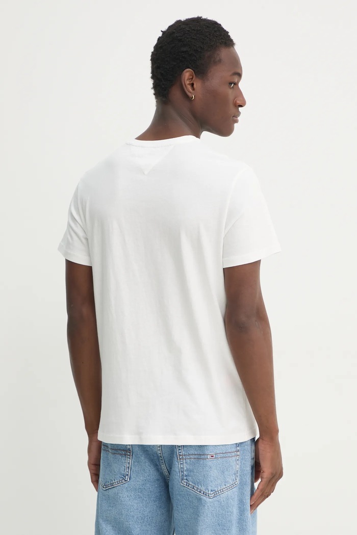 Tommy Jeans t-shirt bawełniany DM0DM20362 beżowy SS25
