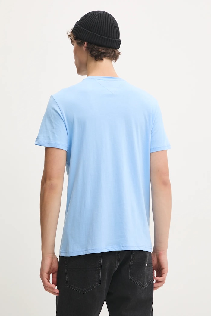Oblačila Bombažna kratka majica Tommy Jeans DM0DM20362 modra