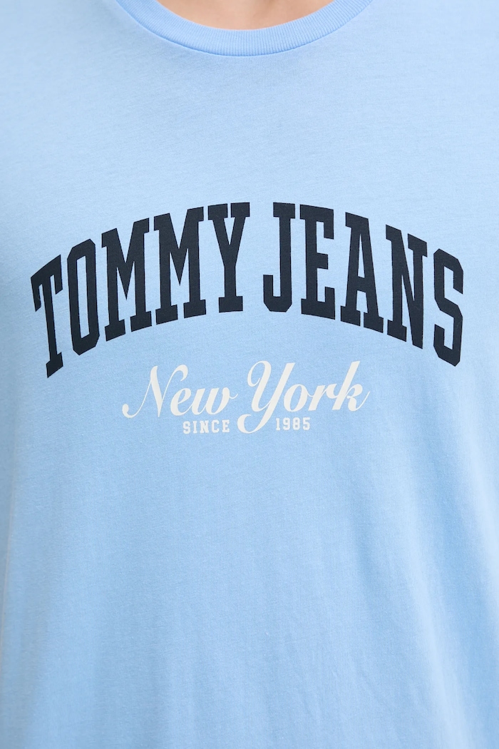 Bombažna kratka majica Tommy Jeans DM0DM20362 modra