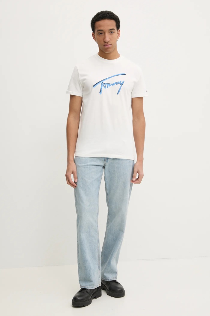 Tommy Jeans t-shirt DM0DM21109 bézs SS25