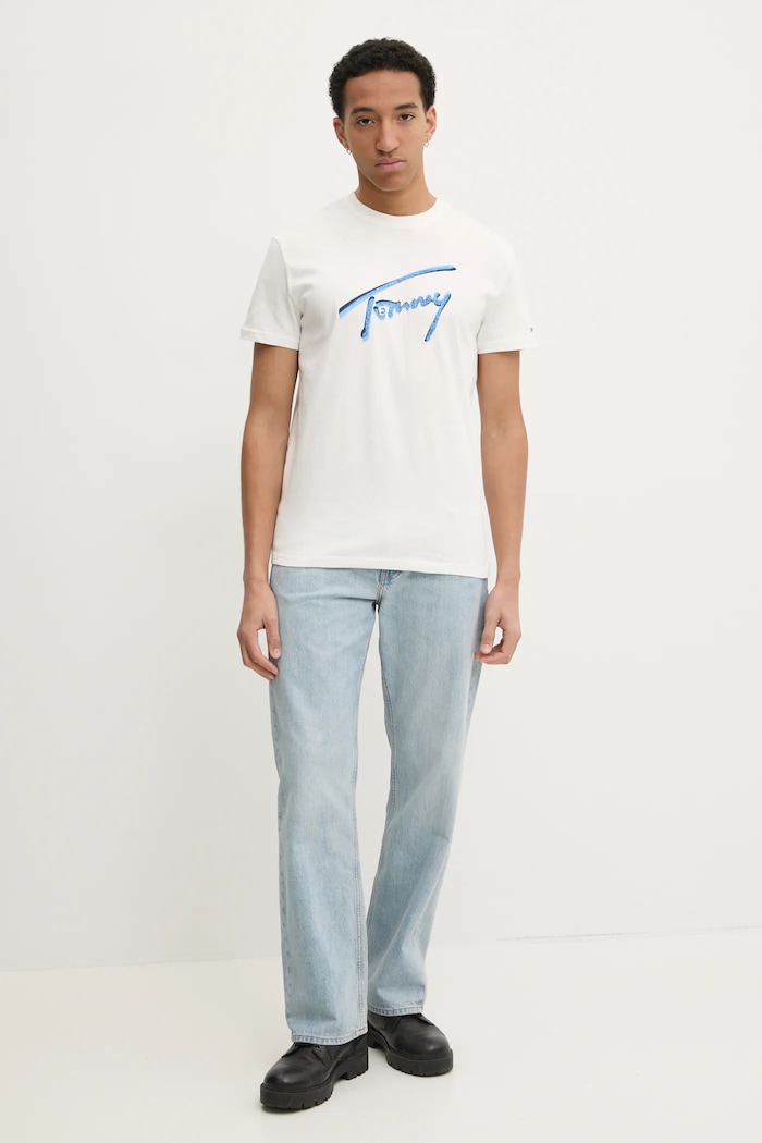Tommy Jeans t-shirt DM0DM21109 bézs SS25