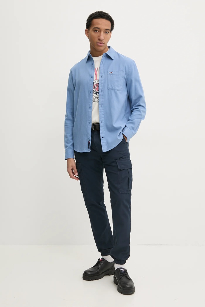 Tommy Jeans pamut póló DM0DM21191 bézs SS25