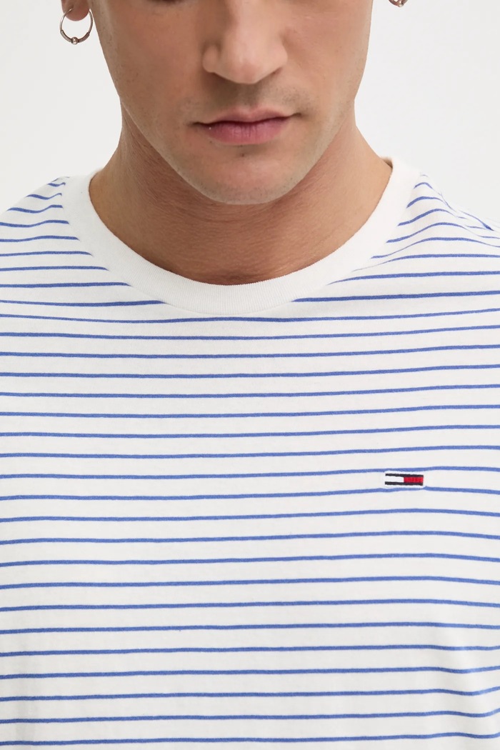 T-shirt bawełniany Tommy Jeans biały DM0DM20377