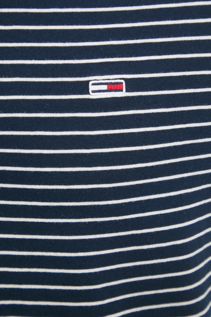 Bavlněné tričko Tommy Jeans DM0DM20377 námořnická modř
