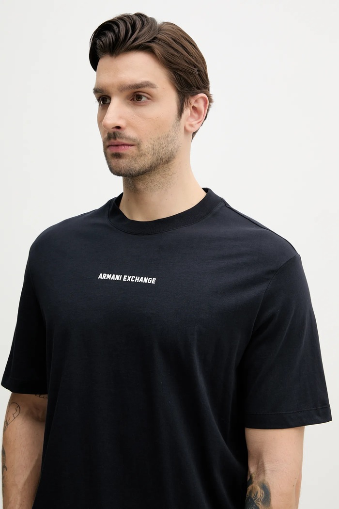 Armani Exchange t-shirt bawełniany granatowy XM000588.AF12308