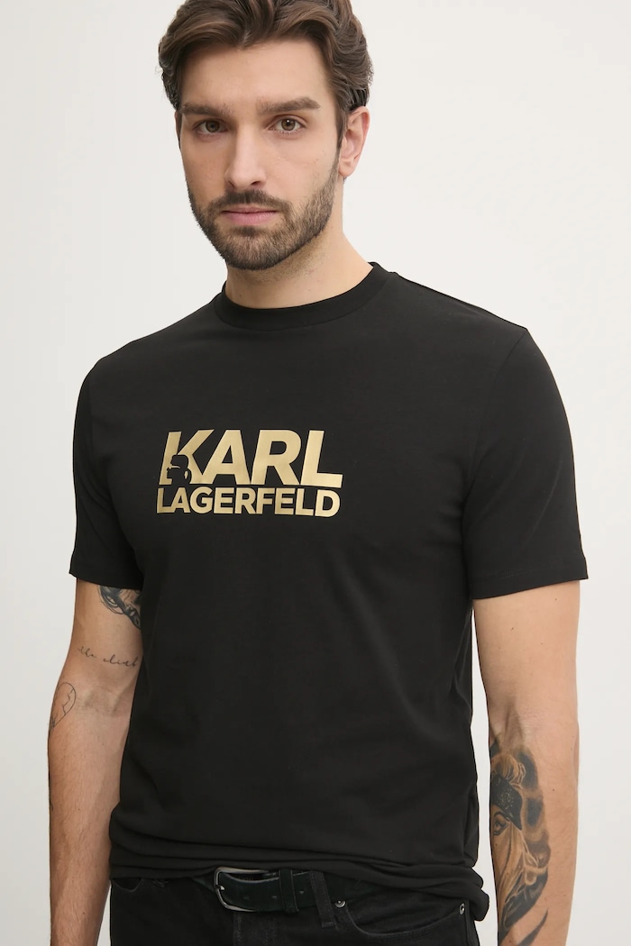 Tričko Karl Lagerfeld potisk černá 551235.755087