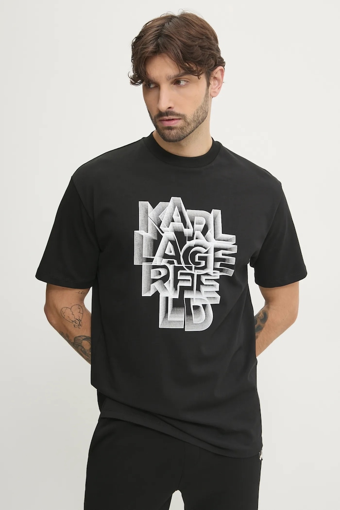 Karl Lagerfeld Tricou din bumbac negru 551230.755186