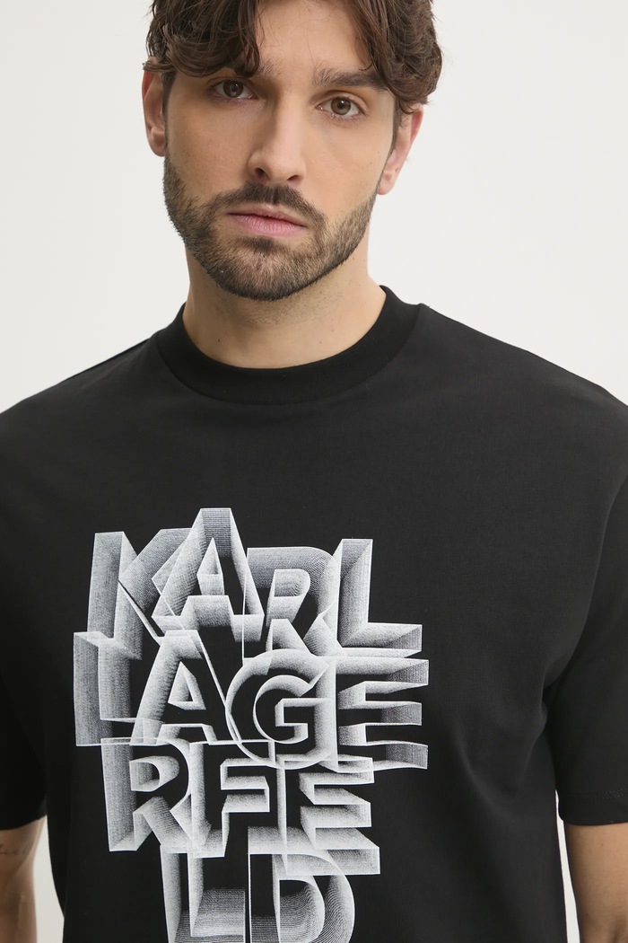Tricou din bumbac Karl Lagerfeld 551230.755186 negru