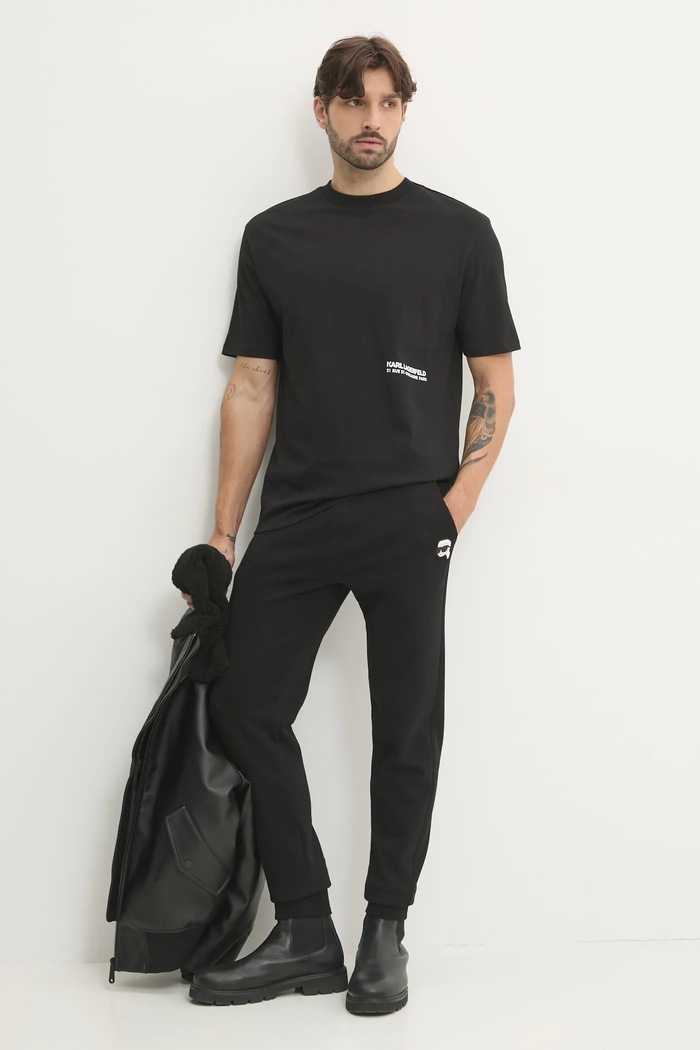 Bavlněné tričko Karl Lagerfeld 551230.755192 černá SS25