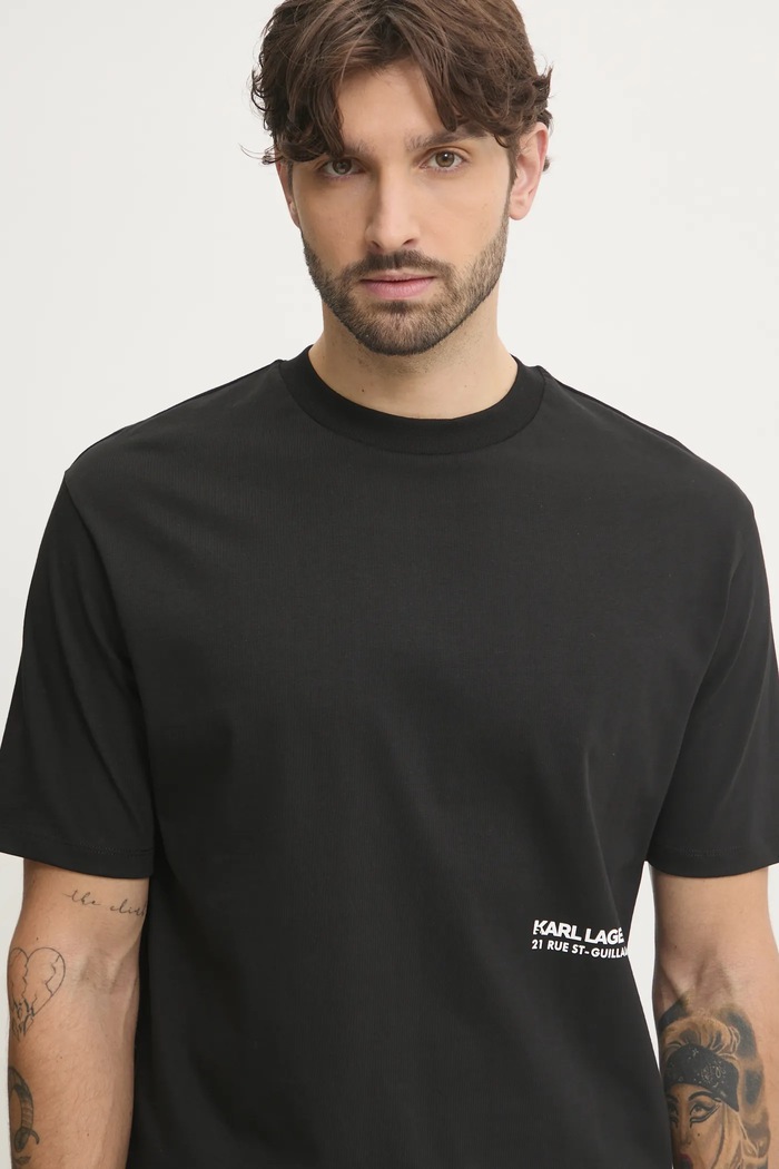Bavlněné tričko Karl Lagerfeld černá 551230.755192