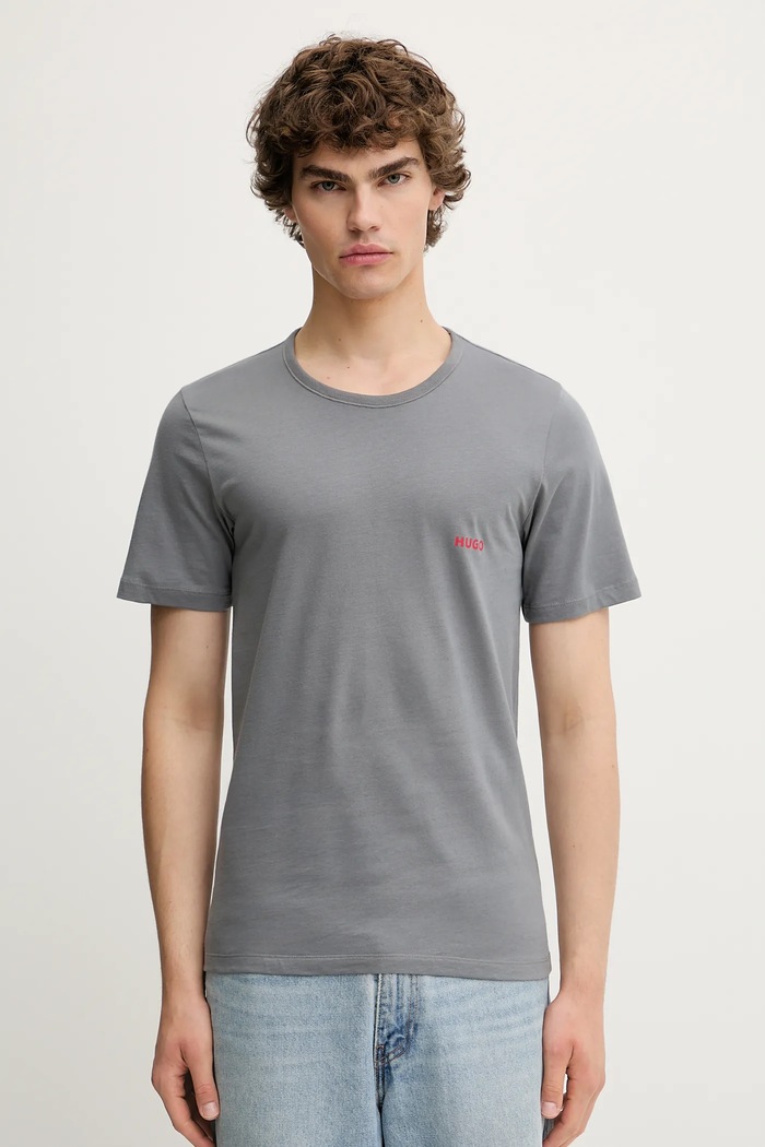 HUGO tričko pánske bavlnené T-SHIRT RN TRIPLET P 3-pak 50532811 tmavomodrá SS26