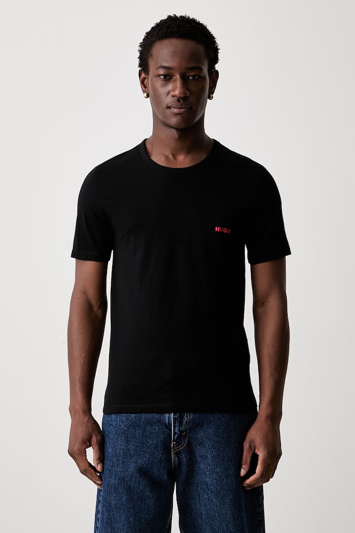 HUGO t-shirt męski bawełniany T-SHIRT RN TRIPLET P 3-pack szary 50532811