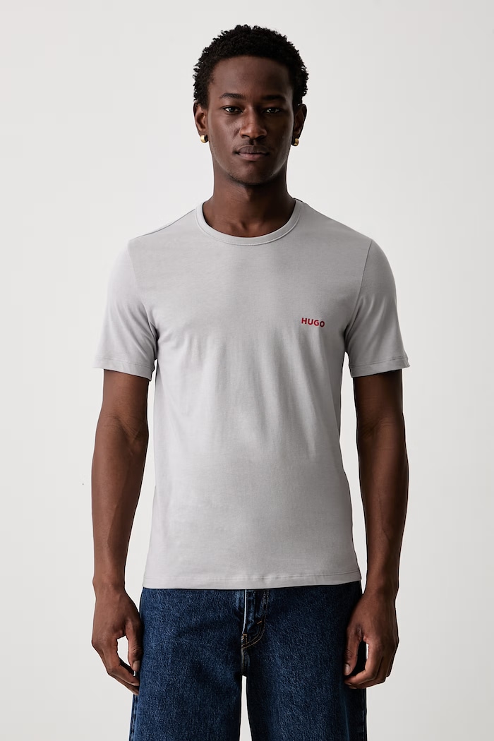 HUGO t-shirt męski bawełniany T-SHIRT RN TRIPLET P 3-pack szary 50532811
