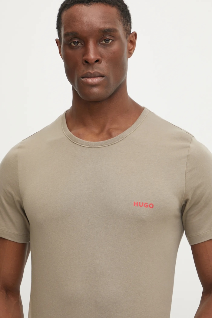HUGO T-shirt męski bawełniany T-SHIRT RN TRIPLET P 3-pack 50532811
