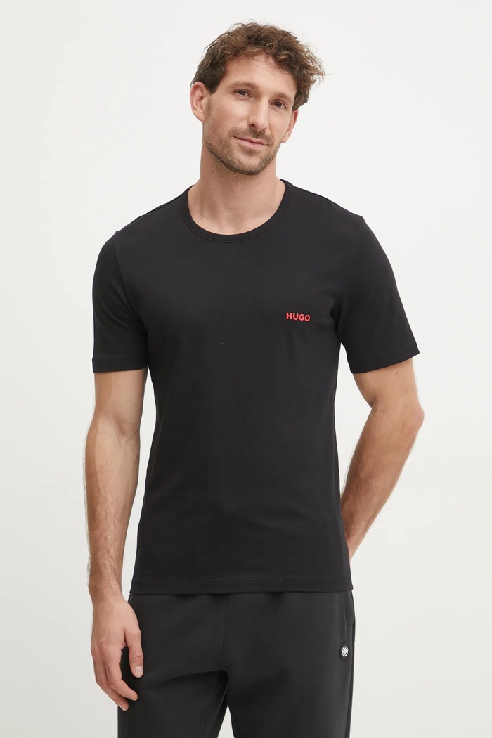 Oblečenie HUGO tričko pánske bavlnené T-SHIRT RN TRIPLET P 3-pak 50532811 čierna