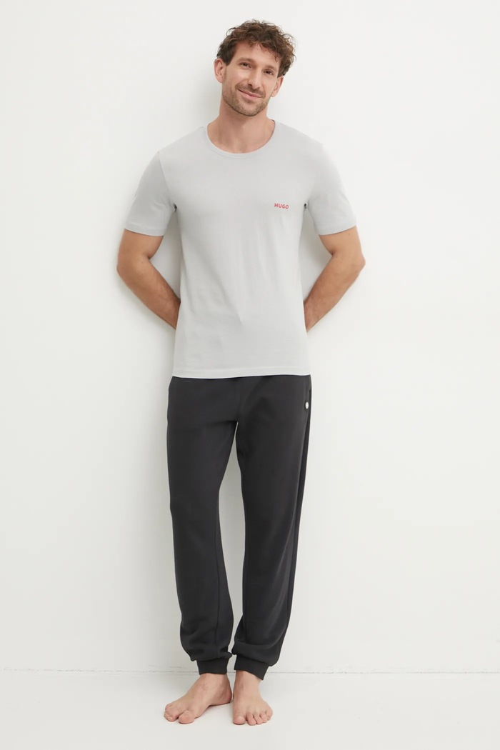 HUGO tričko pánske bavlnené T-SHIRT RN TRIPLET P 3-pak čierna 50532811