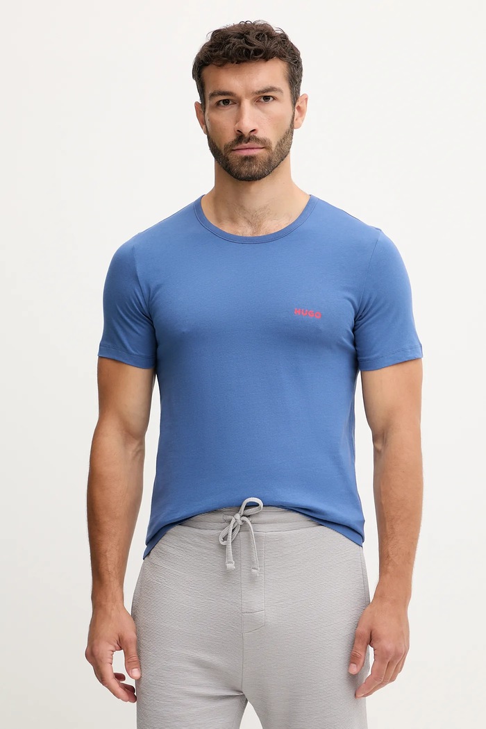 HUGO t-shirt ανδρικό βαμβακερό T-SHIRT RN TRIPLET P 3-pack πολύχρωμο 50532811