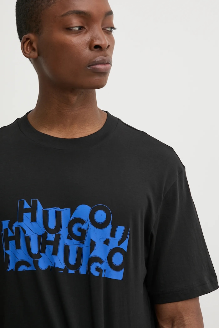 HUGO Blue t-shirt bawełniany czarny 50533528