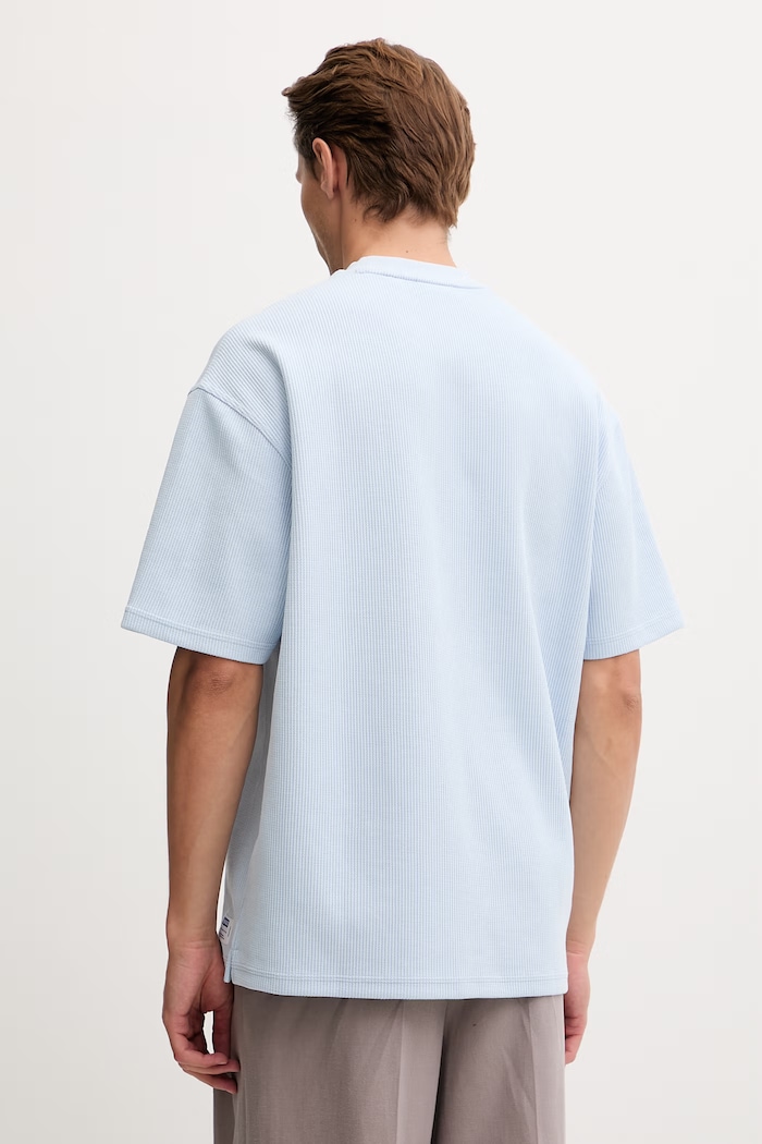 Îmbrăcăminte HUGO Blue tricou tricotat bărbătesc cu bumbac Nuwaffle 50534434 albastru