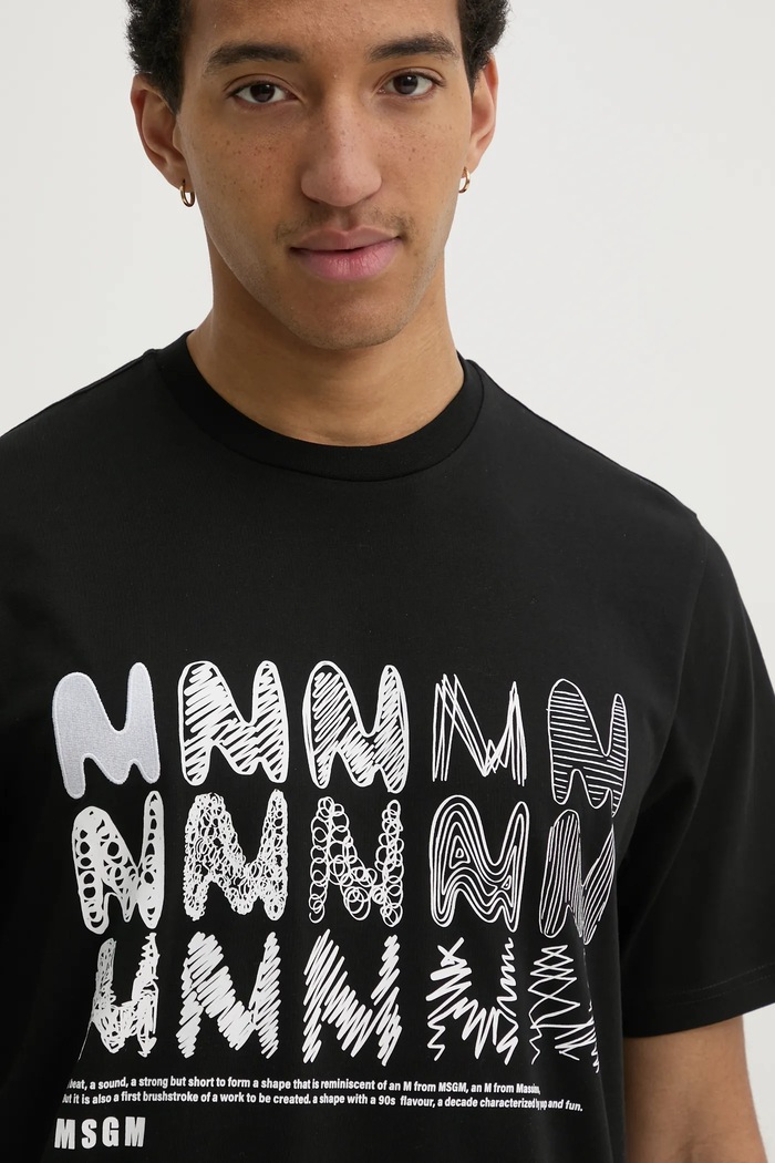 Pamučna majica MSGM crna 3840MM110.257097