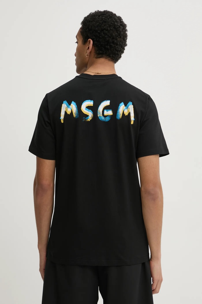 Oblečení Bavlněné tričko MSGM 3840MM101.257097 černá
