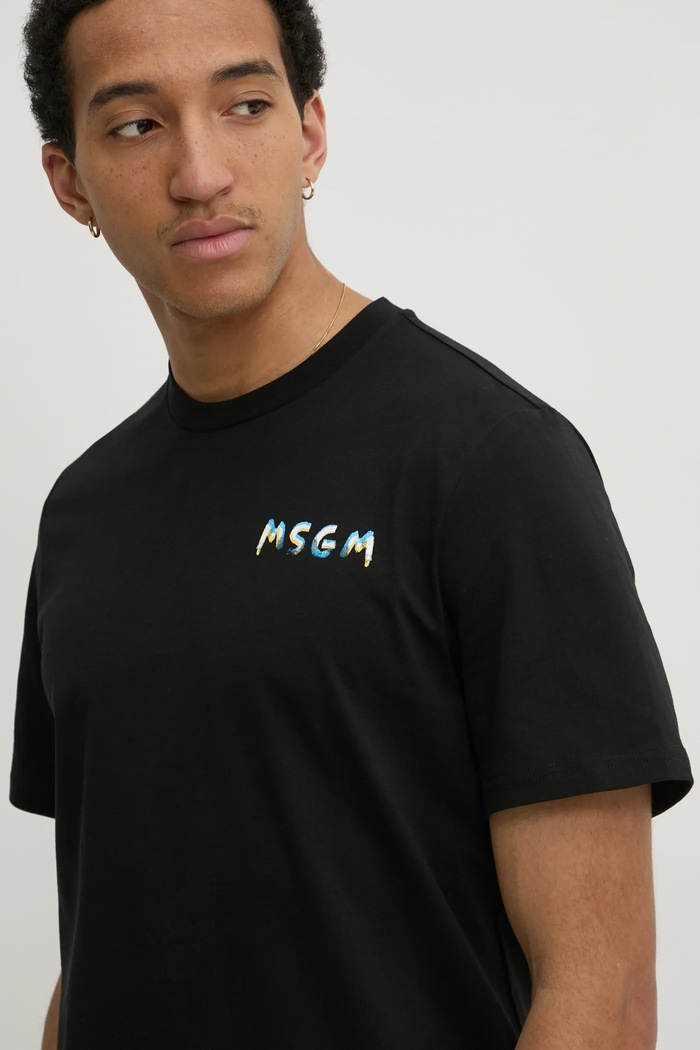 Bavlněné tričko MSGM černá 3840MM101.257097