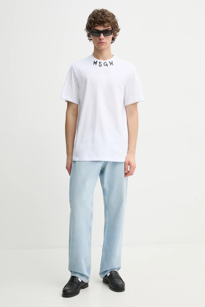 MSGM tricou din bumbac 3840MM102.257002 alb SS25