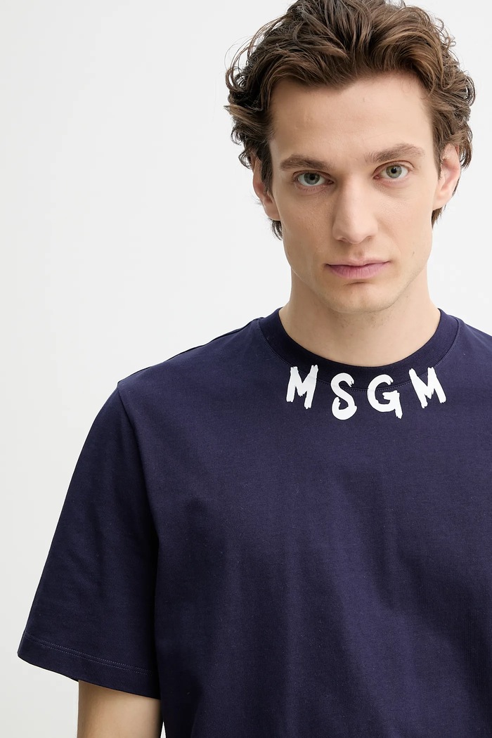 Pamučna majica MSGM ljubičasta 3840MM102.257002