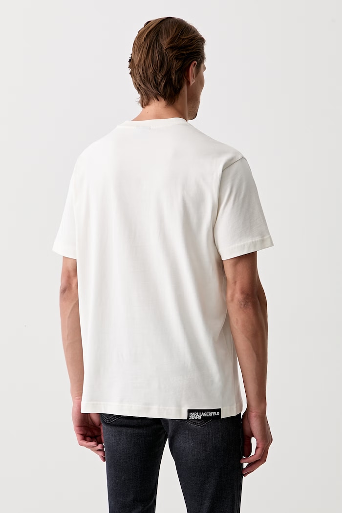 Дрехи Karl Lagerfeld Jeans тениска мъжка от памук A1M17002 бежов
