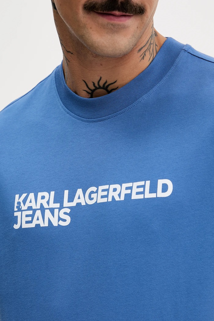 Karl Lagerfeld Jeans тениска мъжка от памук A1M17002 виолетов