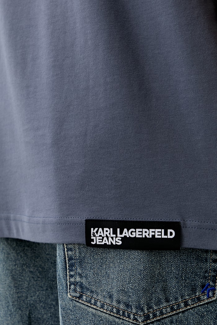 Karl Lagerfeld Jeans kratka majica moška bombažna A1M17002 modra