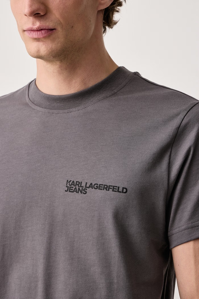 T-shirt da uomo in cotone Karl Lagerfeld Jeans A1M17003 grigio