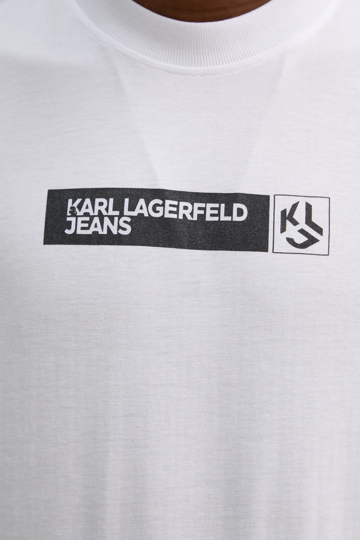 Karl Lagerfeld Jeans t-shirt ανδρικό με βαμβάκι A1M17112 λευκό