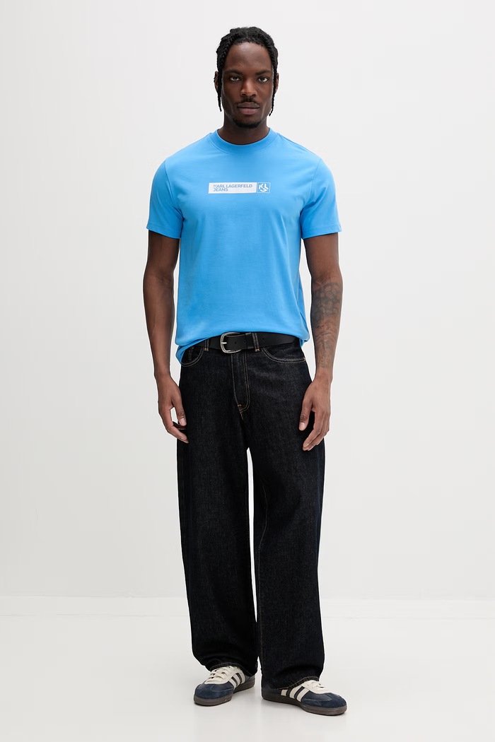 Karl Lagerfeld Jeans t-shirt ανδρικό με βαμβάκι A1M17112 μπλε SS26