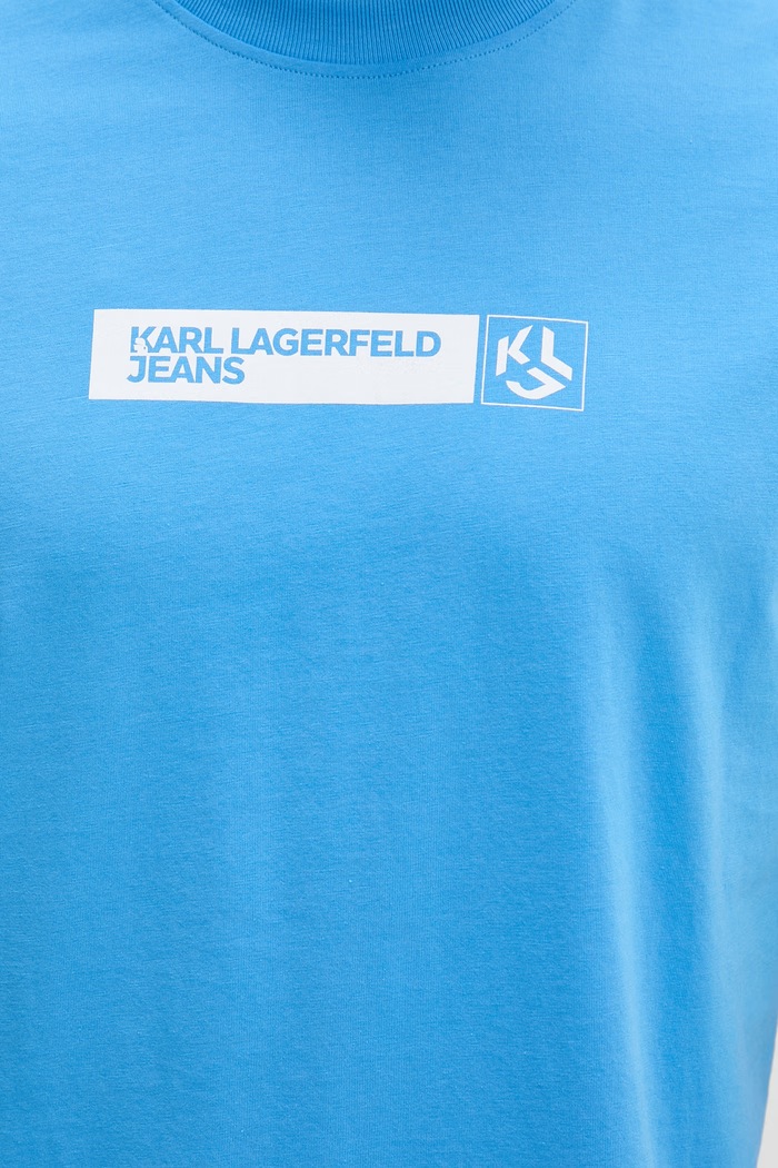 Karl Lagerfeld Jeans t-shirt ανδρικό με βαμβάκι A1M17112 μπλε