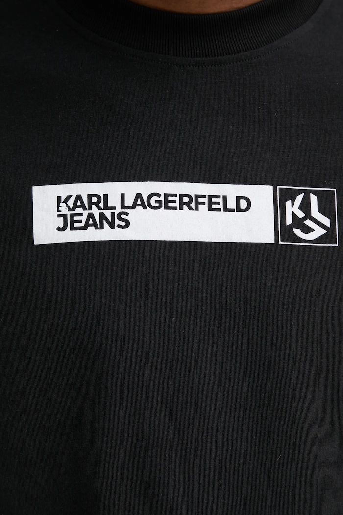 Karl Lagerfeld Jeans t-shirt ανδρικό με βαμβάκι A1M17112 μαύρο
