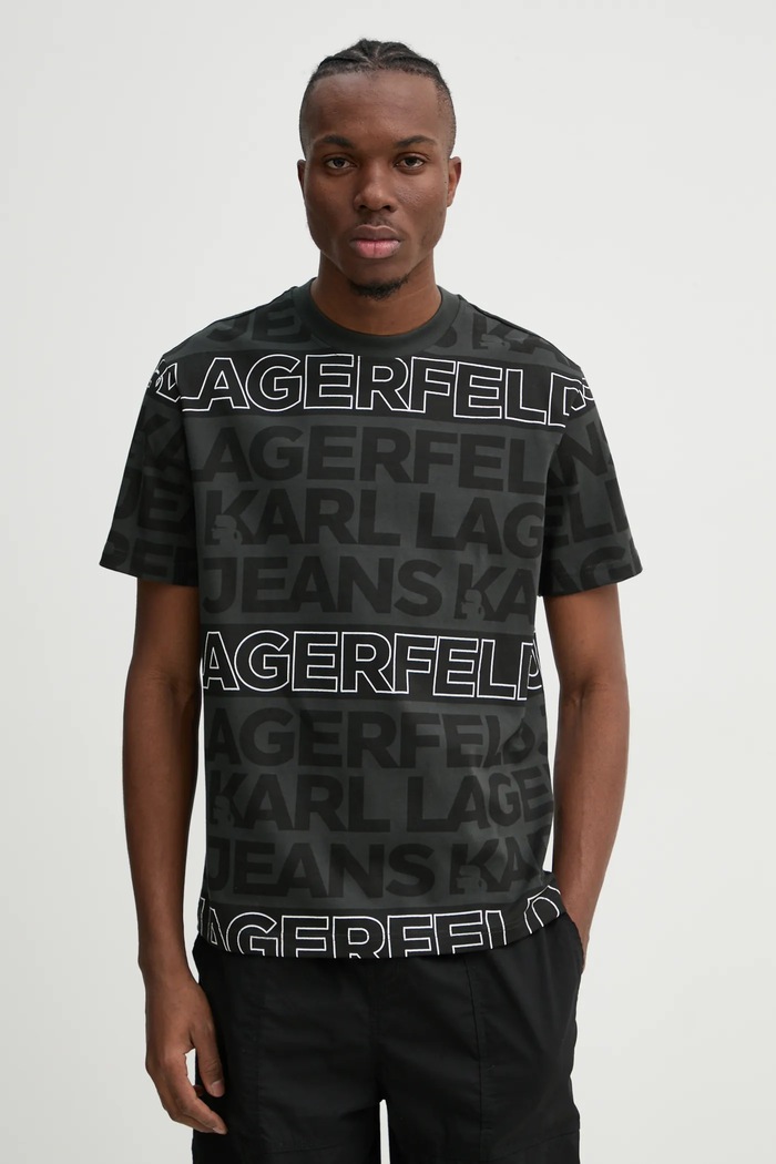 Bavlněné tričko Karl Lagerfeld Jeans regular černá A1M17114