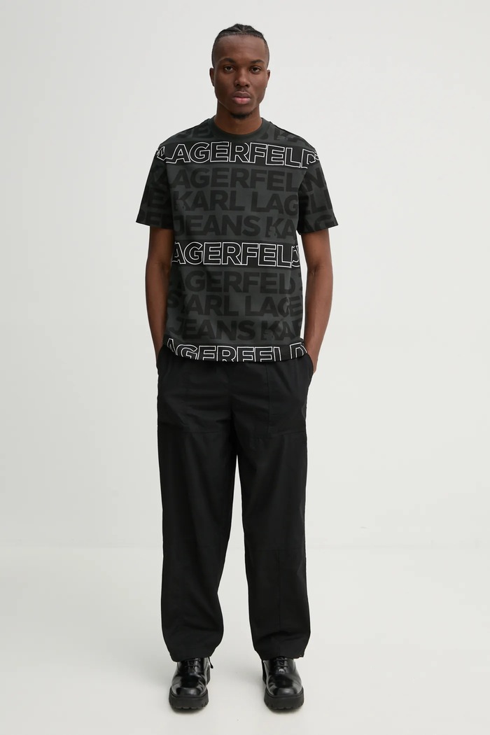 Bavlněné tričko Karl Lagerfeld Jeans A1M17114 černá SS25