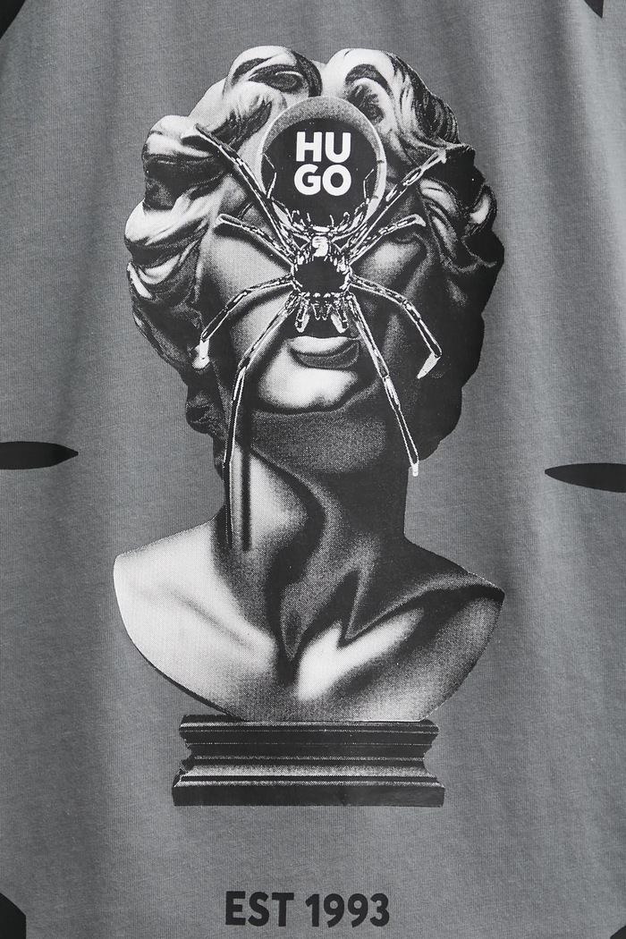 HUGO t-shirt bawełniany 50530684 szary