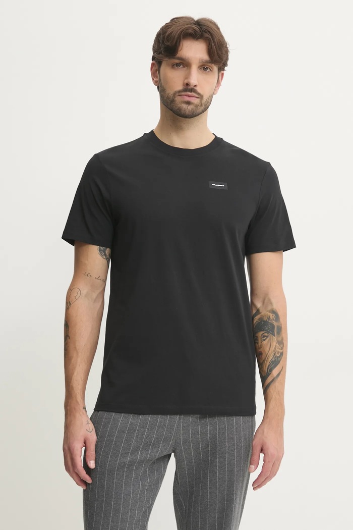 Karl Lagerfeld tricou din bumbac imprimeu negru A1M44013